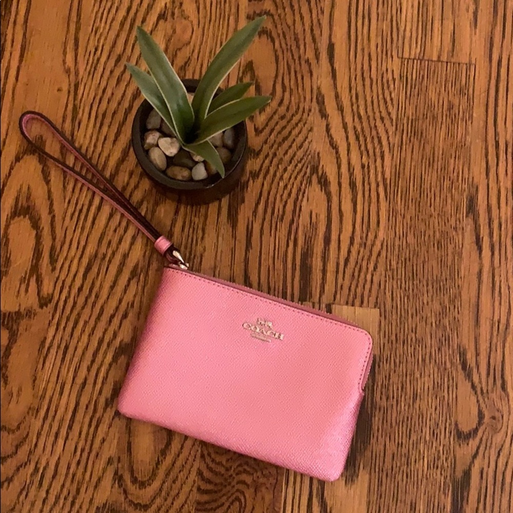 Coach Metallic Pink Wristlet